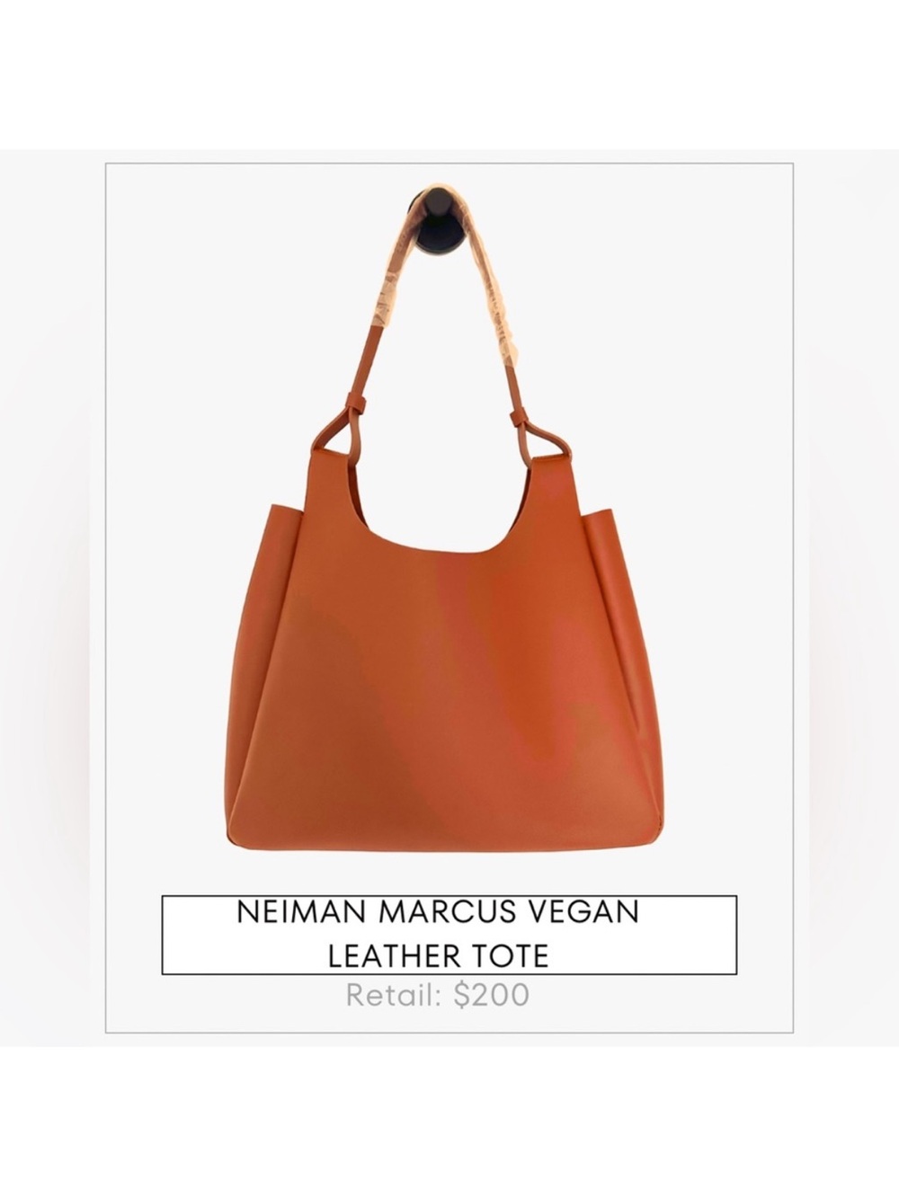 NWOT NEIMAN MARCUS Brown Vegan Leather Purse Tote Bag, perfect condition 200msrp